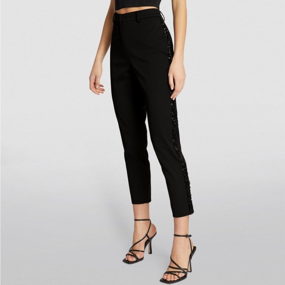 ALLSAINTS Black Pants with Sequin Side Stripe- sz 4